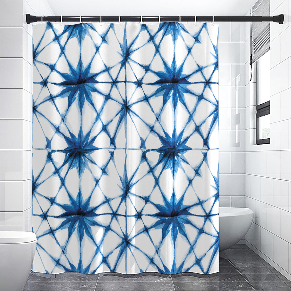 Watercolor Shibori Pattern Print Premium Shower Curtain