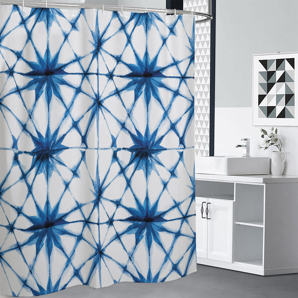 Watercolor Shibori Pattern Print Premium Shower Curtain