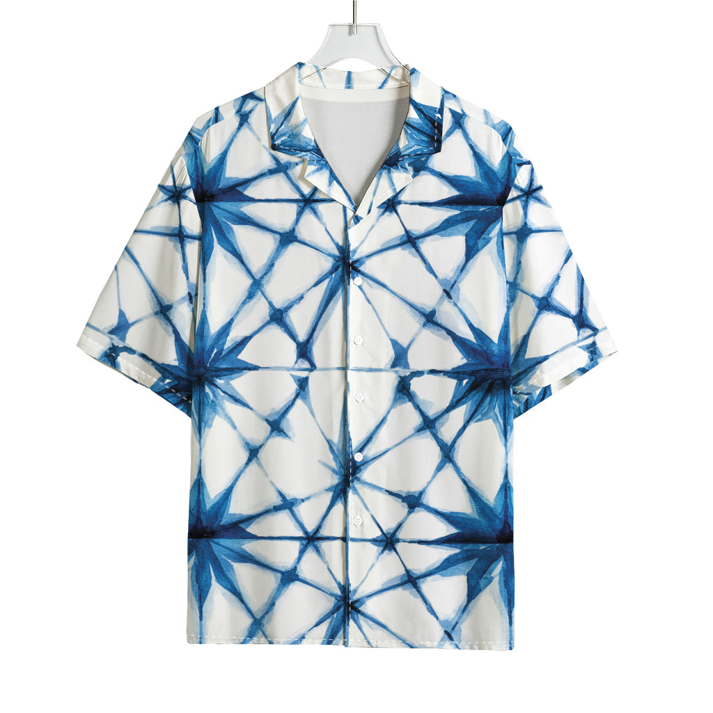 Watercolor Shibori Pattern Print Rayon Hawaiian Shirt