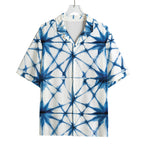 Watercolor Shibori Pattern Print Rayon Hawaiian Shirt