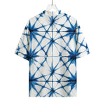 Watercolor Shibori Pattern Print Rayon Hawaiian Shirt