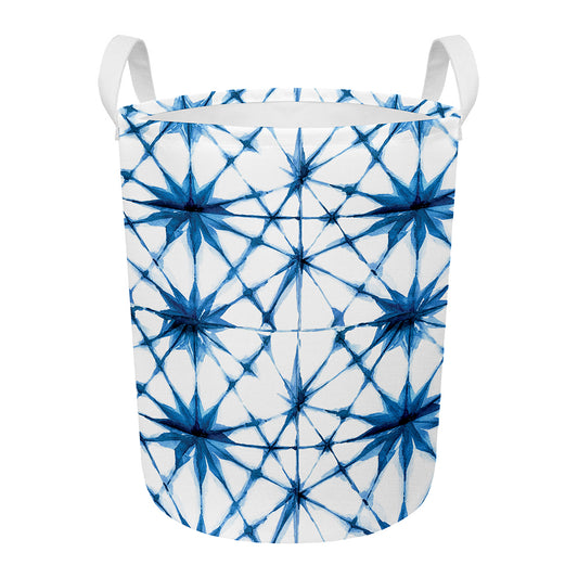Watercolor Shibori Pattern Print Round Laundry Basket