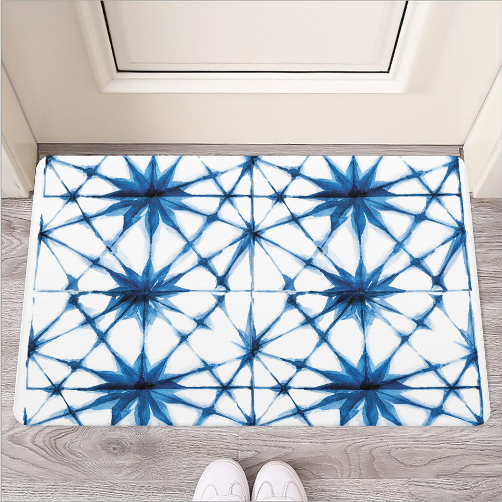 Watercolor Shibori Pattern Print Rubber Doormat
