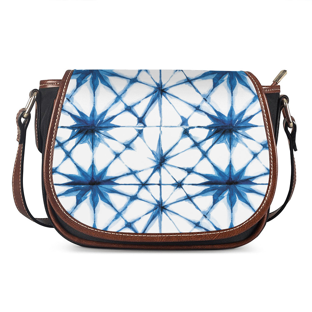 Watercolor Shibori Pattern Print Saddle Bag