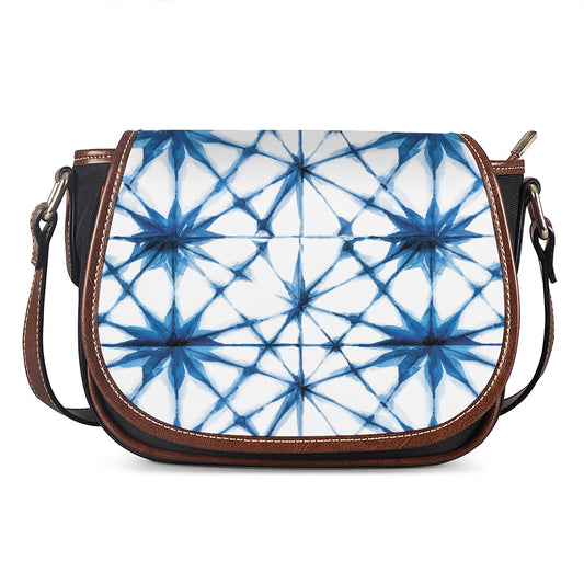 Watercolor Shibori Pattern Print Saddle Bag
