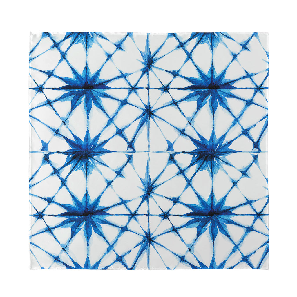 Watercolor Shibori Pattern Print Silk Bandana