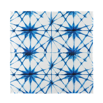 Watercolor Shibori Pattern Print Silk Bandana