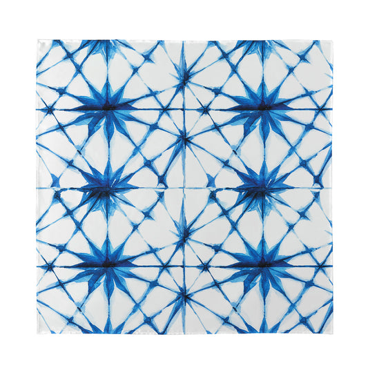 Watercolor Shibori Pattern Print Silk Bandana