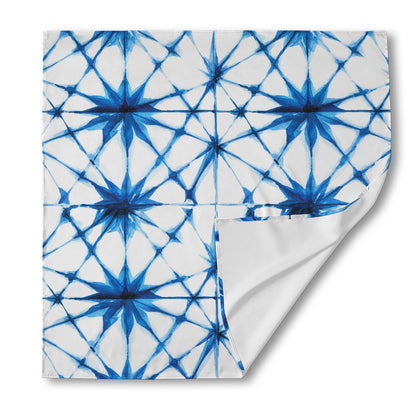 Watercolor Shibori Pattern Print Silk Bandana