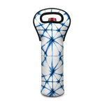 Watercolor Shibori Pattern Print Single Neoprene Wine Tote