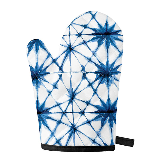 Watercolor Shibori Pattern Print Single Oven Mitt