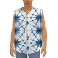 Watercolor Shibori Pattern Print Sleeveless Baseball Jersey