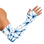 Watercolor Shibori Pattern Print Sun Protection Arm Sleeves