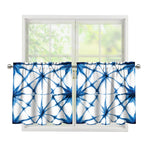 Watercolor Shibori Pattern Print Tier Curtains