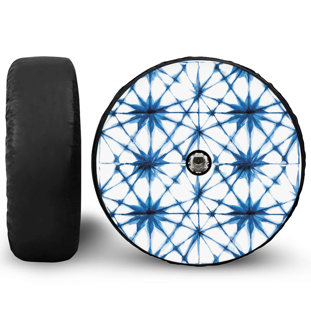 Watercolor Shibori Pattern Print Tire Cover With Camera Hole