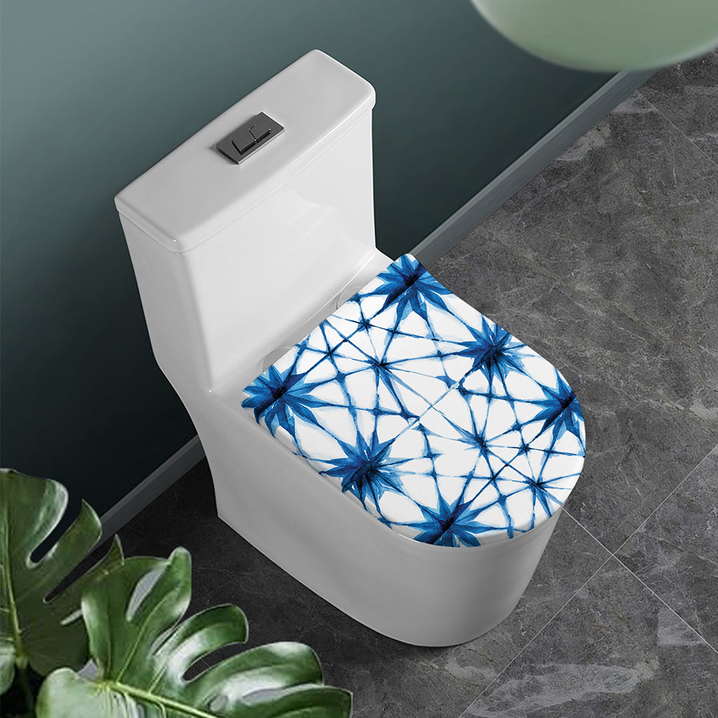 Watercolor Shibori Pattern Print Toilet Lid Cover