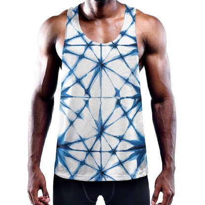 Watercolor Shibori Pattern Print Training Tank Top