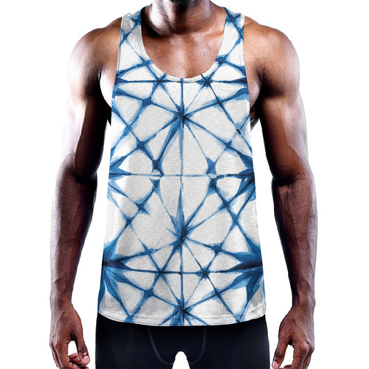 Watercolor Shibori Pattern Print Training Tank Top