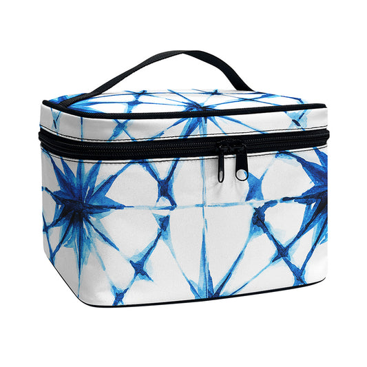Watercolor Shibori Pattern Print Travel Makeup Bag