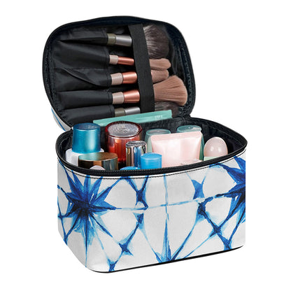 Watercolor Shibori Pattern Print Travel Makeup Bag