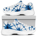 Watercolor Shibori Pattern Print White Chunky Shoes