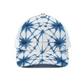 Watercolor Shibori Pattern Print White Mesh Trucker Hat