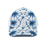 Watercolor Shibori Pattern Print White Mesh Trucker Cap
