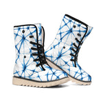 Watercolor Shibori Pattern Print Winter Boots