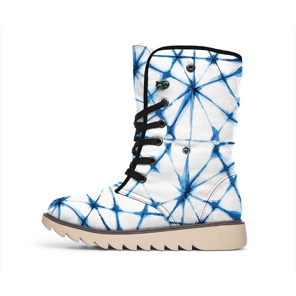 Watercolor Shibori Pattern Print Winter Boots
