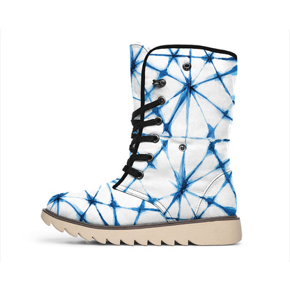 Watercolor Shibori Pattern Print Winter Boots