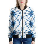 Watercolor Shibori Pattern Print Women's Bomber Jacket