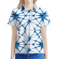 Watercolor Shibori Pattern Print Women's Polo Shirt