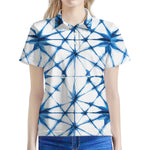Watercolor Shibori Pattern Print Women's Polo Shirt