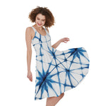 Watercolor Shibori Pattern Print Women's Sleeveless Dress