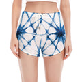 Watercolor Shibori Pattern Print Women's Split Running Shorts
