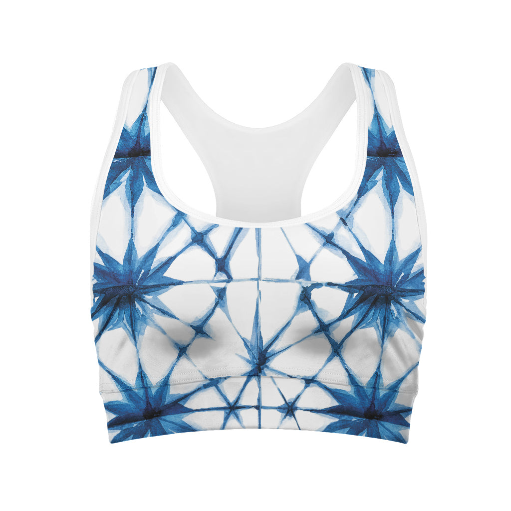 Watercolor Shibori Pattern Print Women's Sports Bra