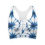 Watercolor Shibori Pattern Print Women's Sports Bra