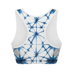 Watercolor Shibori Pattern Print Women's Sports Bra