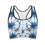 Watercolor Shibori Pattern Print Women's Sports Bra