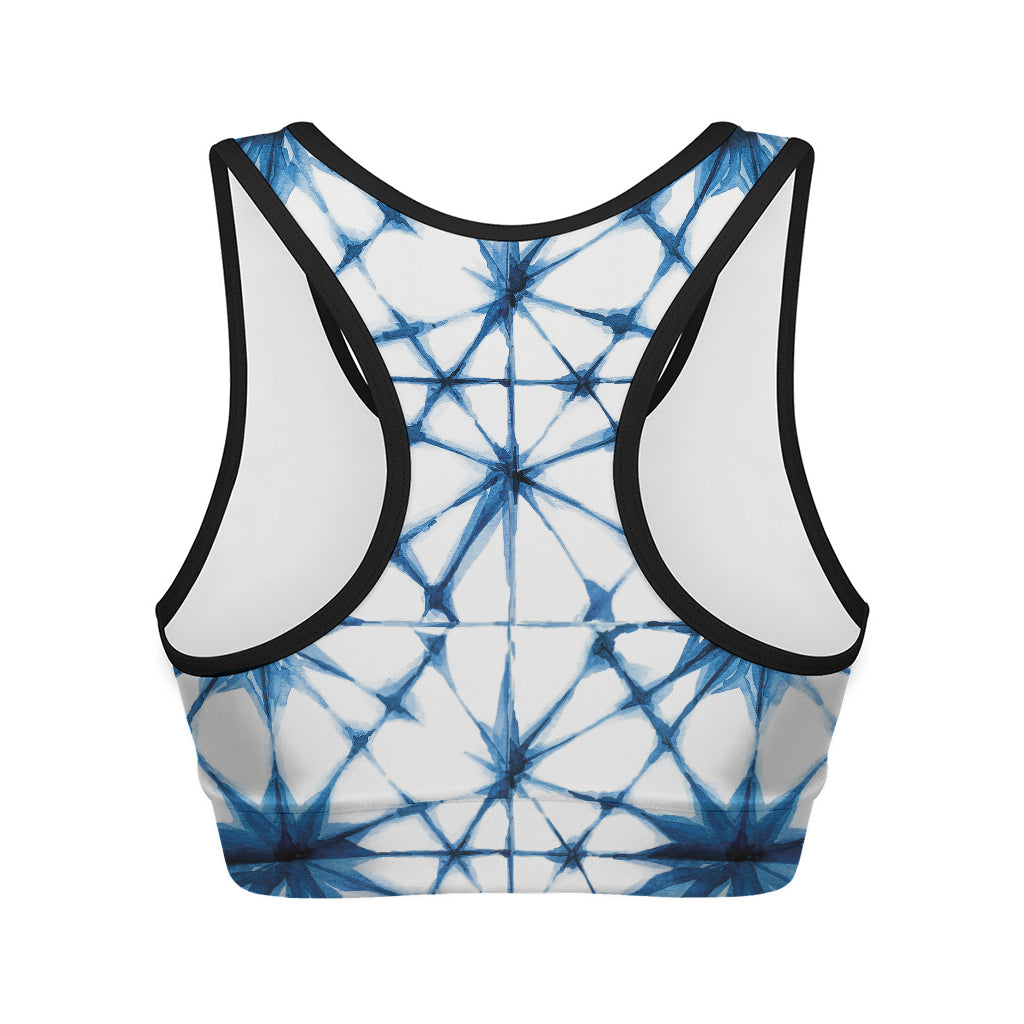 Watercolor Shibori Pattern Print Women's Sports Bra