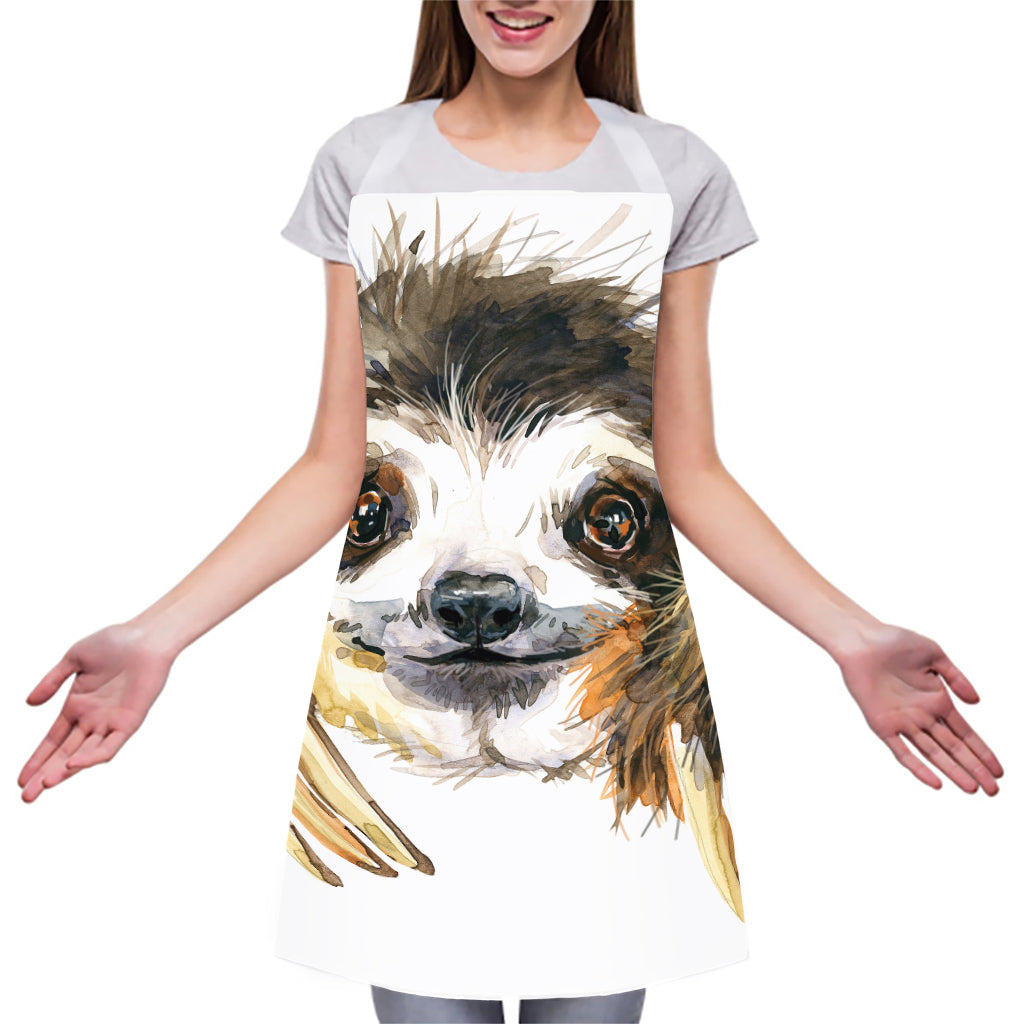 Watercolor Sloth Print Adjustable Apron