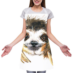 Watercolor Sloth Print Adjustable Apron