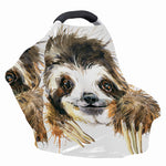 Watercolor Sloth Print Baby Seat Cover
