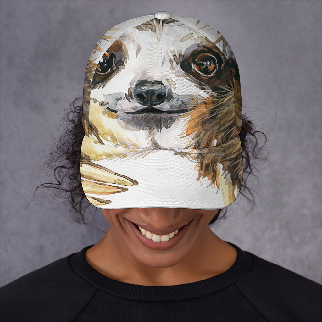 Watercolor Sloth Print Baseball Cap
