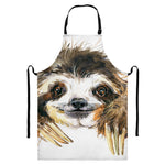 Watercolor Sloth Print Bib Apron With Pocket