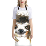 Watercolor Sloth Print Bib Apron With Pocket