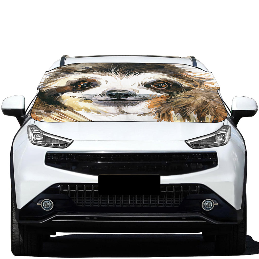 Watercolor Sloth Print Car Windshield Snow Cover