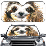 Watercolor Sloth Print Car Windshield Sun Shade