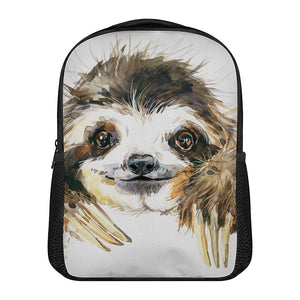 Watercolor Sloth Print Casual Backpack