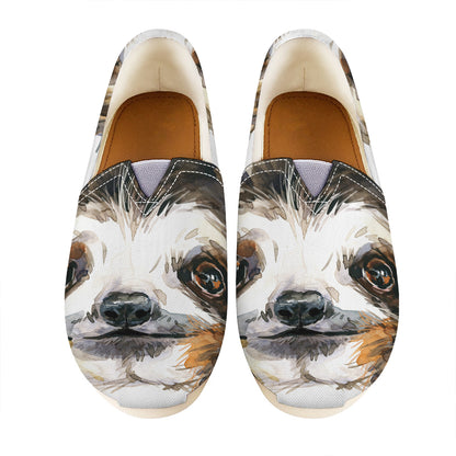 Watercolor Sloth Print Casual Shoes